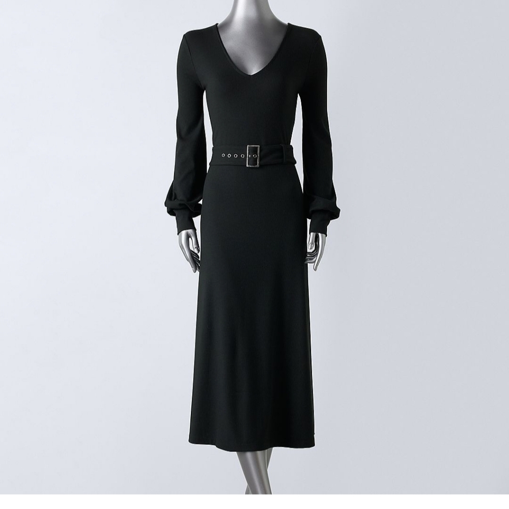 NWT Simply Vera Vera Wang V-Neck Belted Knot Dress Medium